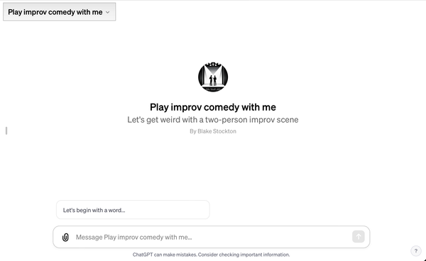What I learned building the 'Improv with Me' GPT